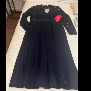 Navy Lace Long Sleeve Dress NWT